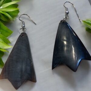Carved tortoise shell earrings